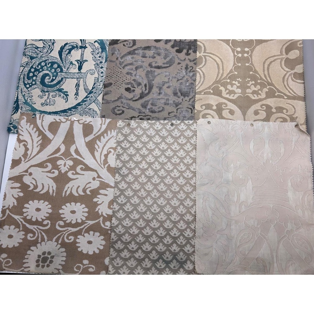 Vtg Six Rare FORTUNY Sample Pieces - Stunning Hard to Find Patterns‎ & Colors